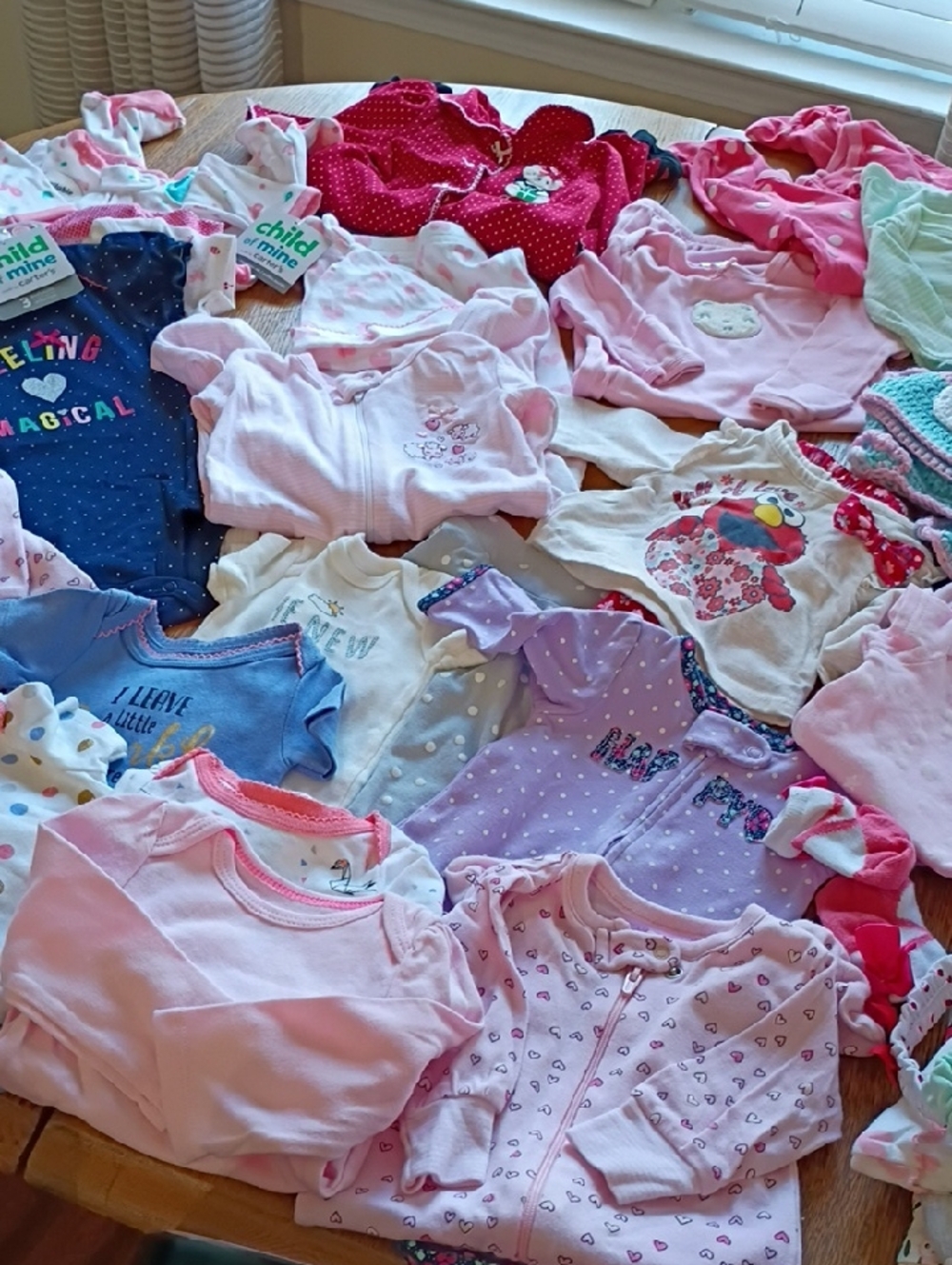 Bundle of 0 To 3 Mos. Baby Girls Sleepers & Onesies